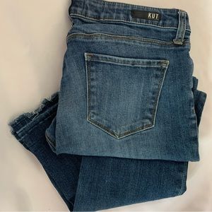 KUT FROM THE KLOTH Jenas Boot Cut Distressed Ankle and Hole Size 8 Mid-Rise